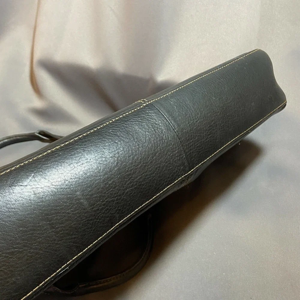 Liz Claiborne Business Class Brown Leather Brief Case Tote Bag